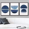 thumbnail image 2 of wall26 Framed Wall Art Print Set Blue Semi Circle Polygon Variety Geometric Shapes Digital Art Modern Art Bohemian Colorful Multicolor for Living Room, Bedroom, Office Natural - 16"x24"x3 B, 2 of 5