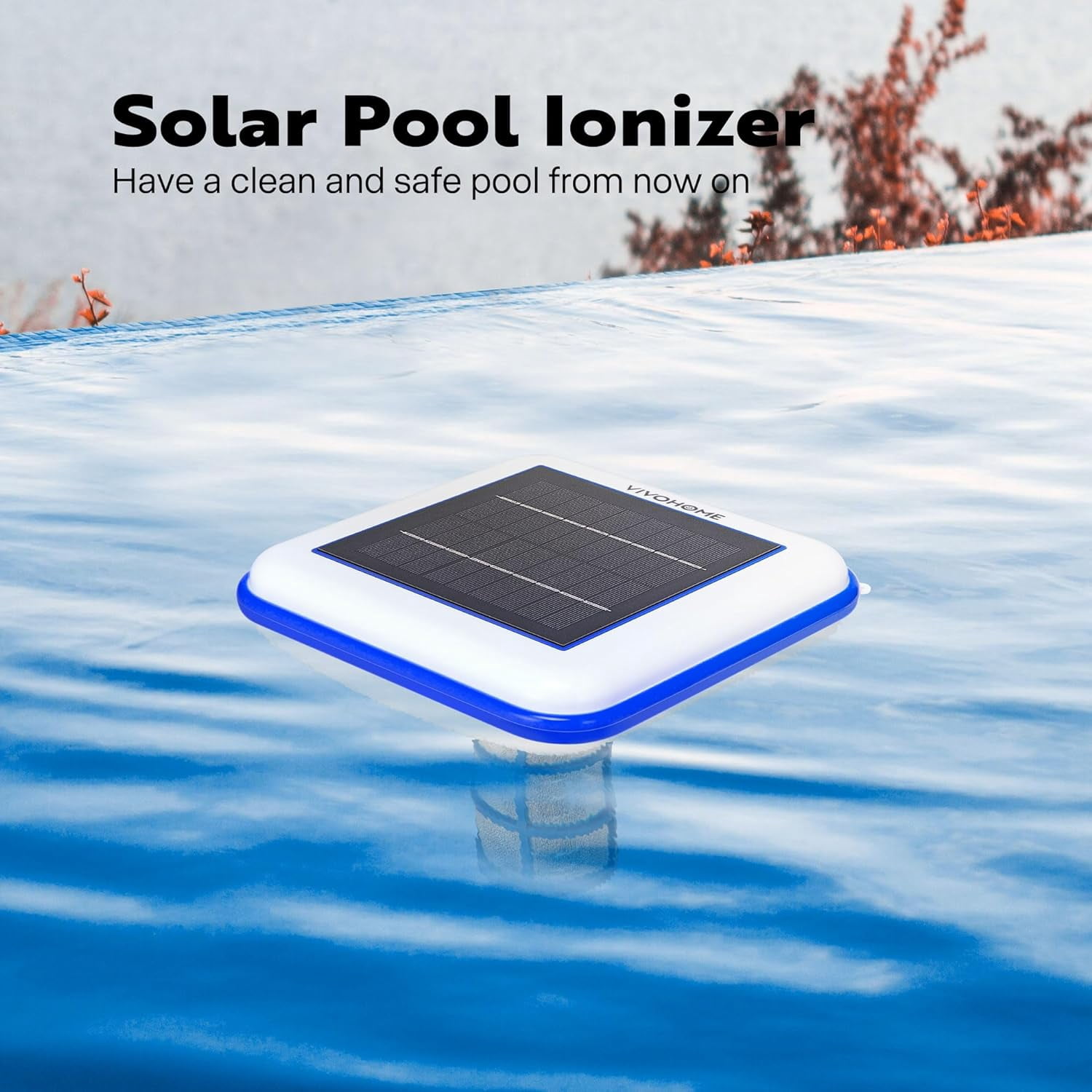 SPECSTAR Solar Pool Ionizer， Sun Shock & Water Purifier Automatic Pool Cleaner Up to 35,000 Gal - Square
