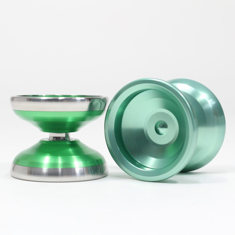 Unparalleled Ion and Anion Yo-Yo - Monometal and Bimetal YoYo Set (Ion Green (Polish) Anion Green (Polish))