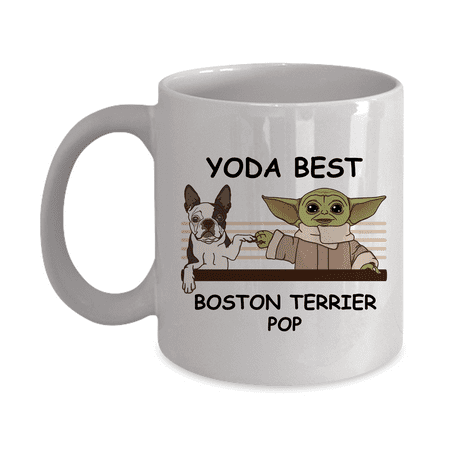 

Yoda Best Boston Terrier Papa - Novelty Gift Mugs for Dog Lovers - Co-Workers Birthday Present Anniversary Valentines Special Occasion Dads Moms Family Christmas - 11oz Funny Coffee Mug