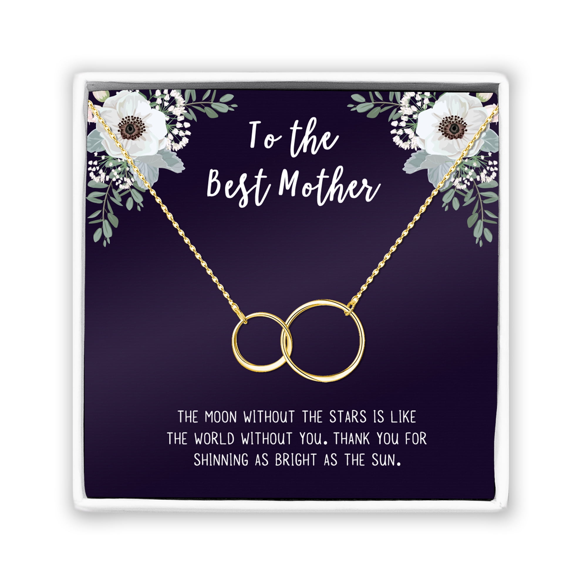 To The Best Mother Mother's Day Gift, Gift for Her, Gift for Her, Mother's Day Jewelry with Card, Card and Necklace Set for Mother's Day, Gift for Mom [Gold Infinity, No-Personalized Card]