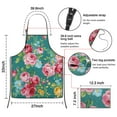 thumbnail image 3 of Pioneer Flower Floral Print Pattern Apron-Garden Aprons for Women with Pockets-Cotton Linen Waterproof Kitchen Cooking Gardening Aprons Adjustable for Kitchen,Cooking,BBQ and Salon 33x27 Inch, 3 of 7