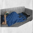 thumbnail image 6 of Night Soft Flannel Fleece Throw Blanket, Graphic Crowd of Black Cats and Starry Sky on the Backdrop, Cozy Plush for Indoor and Outdoor Use, 50" x 70", Blue Black White, by Ambesonne, 6 of 6