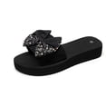 thumbnail image 4 of New Summer Flip-flops Linen Floral Flat Sandals Summer Sandals Black 41, 4 of 8