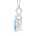 thumbnail image 2 of ANGARA Natural Heart-Shaped 1.4 ct Aquamarine V-Bale Pendant with Diamond in 14K White Gold for Women (Size-8mm) | March Birthstone, Anniversary, Jewelry Gift for Women | Natural Aquamarine Necklace, 2 of 10