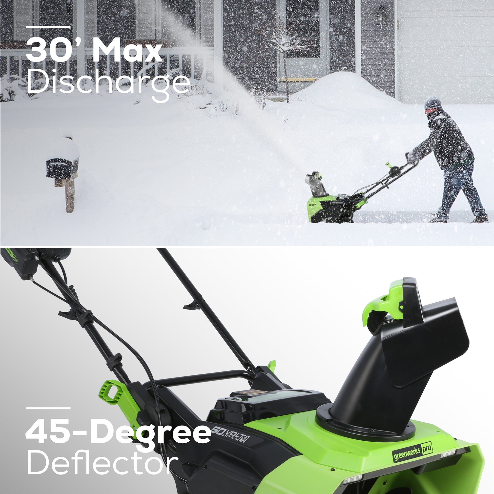 Greenworks 60V 22" Snow Blower Battery Powered Brushless Motor, Dual Batteries & Charger Included