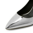 thumbnail image 4 of FSJ Women Elegant Pointed Closed Toe Pumps Chic Elephant Sturdy High Heel Slip On Pumps Comfortable Wedding Dressy Shoes Size 4 Silver, 4 of 4
