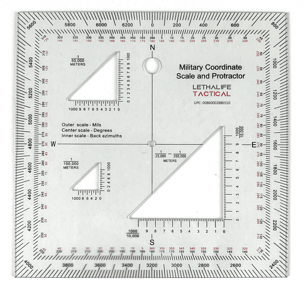 Land Nav Kit with Lensatic Compass, Protractor, Pace Counter & Map Markers