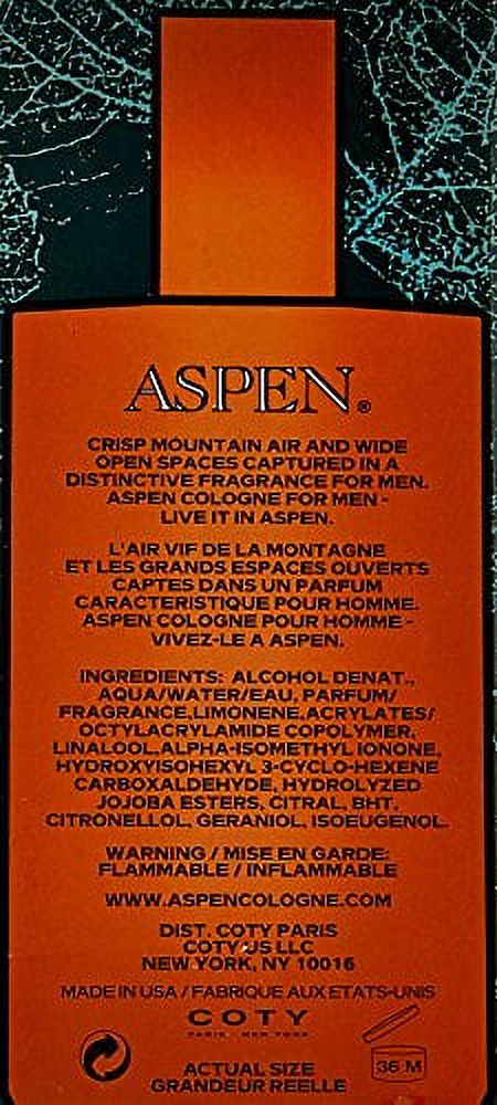 Aspen by Coty for Men 4.0 oz Cologne Spray - image 3 of 3