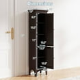 thumbnail image 3 of Costway 63" Tall Bathroom Cabinet with 2 Louvered Doors & Adjustable Shelf Elevated Legs Brown, 3 of 9