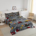 thumbnail image 3 of Equipment Excavator Bedding Set,Construction Trucks Queen Comforter Set,Kids Tractor Down Comforter,Vehicle Cars Bed Set, 3 of 7