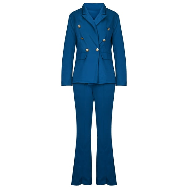 Flywake Women Clearance 2023! Blazer Jackets for Women Women's Long Sleeve  Solid Suit Pants Casual Elegant Business Suit Sets 