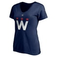 thumbnail image 2 of Women's Fanatics Tom Wilson Navy Washington Capitals 2020/21 Alternate Authentic Stack Name & Number V-Neck T-Shirt, 2 of 3