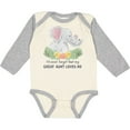 thumbnail image 3 of Inktastic I'll Never Forget That My Great Aunt Loves Me Cute Elephants Boys or Girls Long Sleeve Baby Bodysuit, 3 of 5