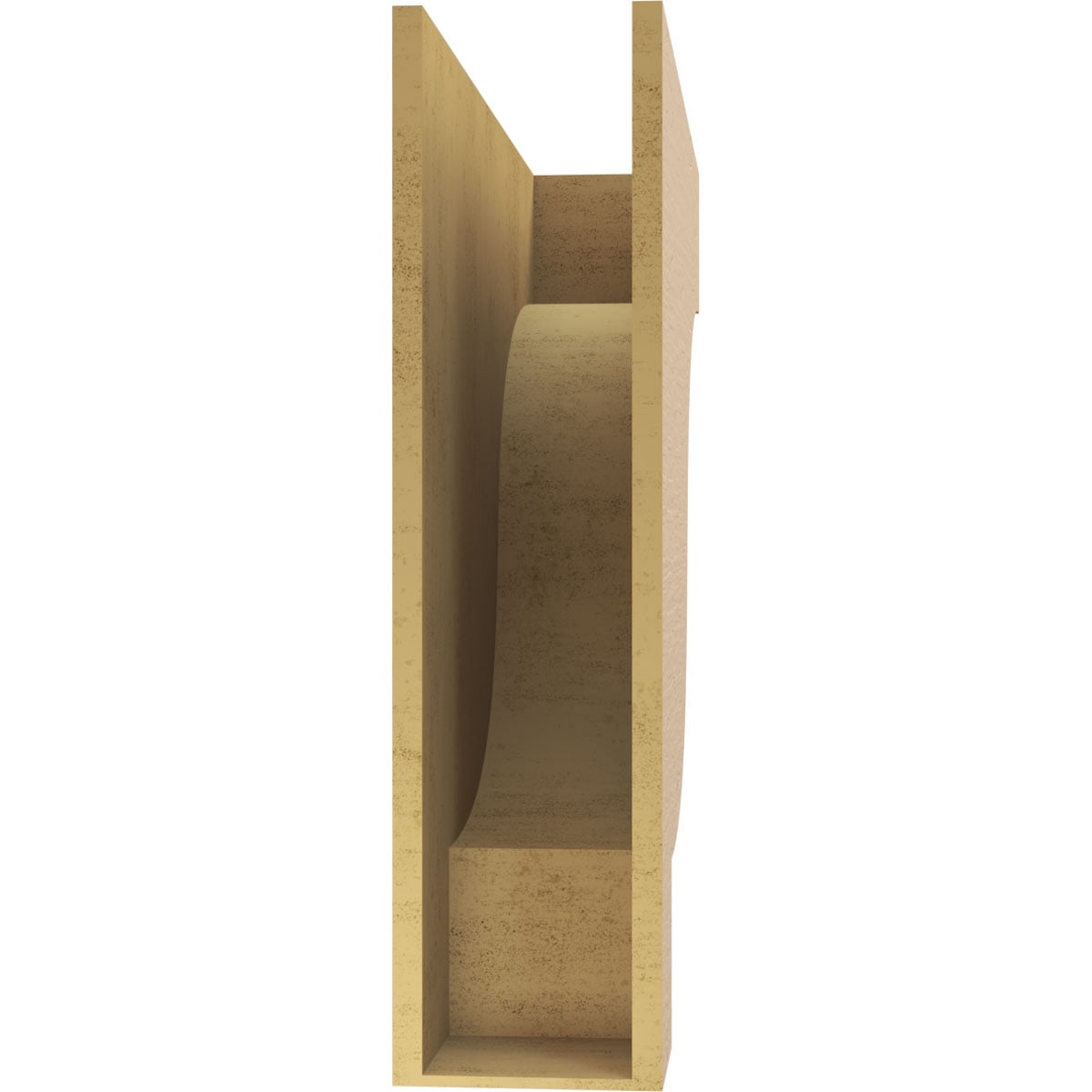 9"W x 36"D x 36"H Thin Newport Rough Cedar Woodgrain TimberThane Corbel, Primed Tan