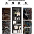 thumbnail image 4 of Bookshelf and Bookcase, Floor Standing 6-Tier Display Storage Shelves for Living Room, Home Office, and Bedrooms, Black, 4 of 6