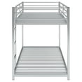 thumbnail image 4 of EUROCO Metal Twin over Twin Bunk Bed, Low Profile Bunk with Ladder and Full Length Safety Guardrails for Kids Teens Adults, 350lb Capacity Heavy Duty Space-Saving Bed Frame, Silver, 4 of 10