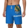 thumbnail image 5 of Mens Swim Trunks Oklahoma Flag Quick Dry Board Shorts with Compression Liner, 5 of 6
