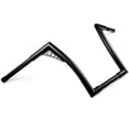 thumbnail image 2 of Krator 1.25" Black Handlebar with 14" Rise - Fat 1 1/4" Ape Hanger Bar Compatible with Harley Davidson Street Bob FXBB 2018-2020, 2 of 5