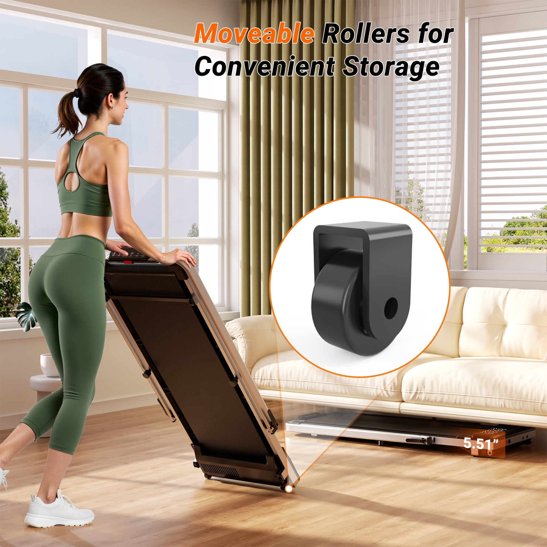 Sundorei Pro Desk Exercise Treadmills,3 in 1 Walking Pad Treadmill, 300 Weight Capacity Foldable Treadmill, 3.0HP Low Noise