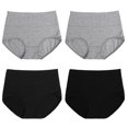 thumbnail image 3 of Ropa interior de algodón para mujer de cintura alta y cobertura completa, paquete de 4 unidades（L disponible）(A), 3 of 8