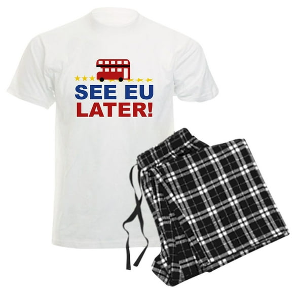 CafePress - See EU Later! Men's Light Pajamas - Men's Light Loose Fit Cotton Pajama Set