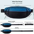 thumbnail image 5 of WATERFLY Unisex Hiking Walking Travel Nylon Fanny Pack Waist Bag,Black with Sky Blue, 5 of 7