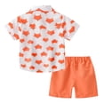 thumbnail image 3 of Hotiary Toddler Baby Boys Summer 2 Piece Outfits Kids Cartoon Graphic Print Suit Children Short Sleeve Lapel Collar Button down Shirt Tops + Elastic Waist Shorts Set for 12 Months-7 Years, 3 of 8