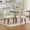 Beige, variant on Youmumeub Set of 2 Modern Farmhouse Dining Chairs, Black Fabric Upholstered Kitchen Side Chairs with Nailhead Trim, Solid Wood Legs & Hollow Back Design