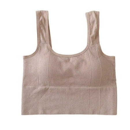 

Clearance Women s Seamless Wide Shoulder Leader Beauty Back Wrapped Chest Tube Chest Pad Bottomless Steel Ring Crane Vest Sports Bra Woman