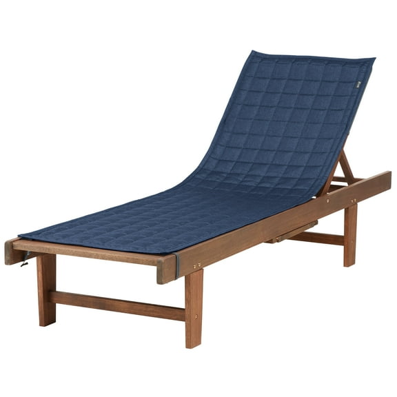Classic Accessories Montlake Water-Resistant 80 Inch Patio Chaise Lounge Slipcover, Heather indigo