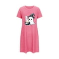 thumbnail image 4 of Cxenplz Nightgowns for Women Short Sleeve T Shirt Sleep Dress Comfy Round Neck Sleepshirt Sleepwear Halloween Print Lounge Pullovers Nightshirt on Clearance, 4 of 4