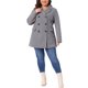 thumbnail image 2 of Abrigo largo de doble botonadura con solapa muesca para mujer de tallas grandes Agnes Orinda para un invierno con estilo 1X gris, 2 of 6