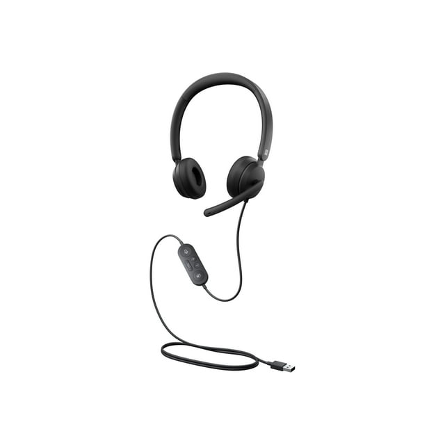 Microsoft Modern USB Headset - Wired Headset,On-Ear Stereo Headphones with Noise-Cancelling Microphone, USB-A Connectivity, In-Line Controls, PC/Mac/Laptop - Certified for Microsoft Teams