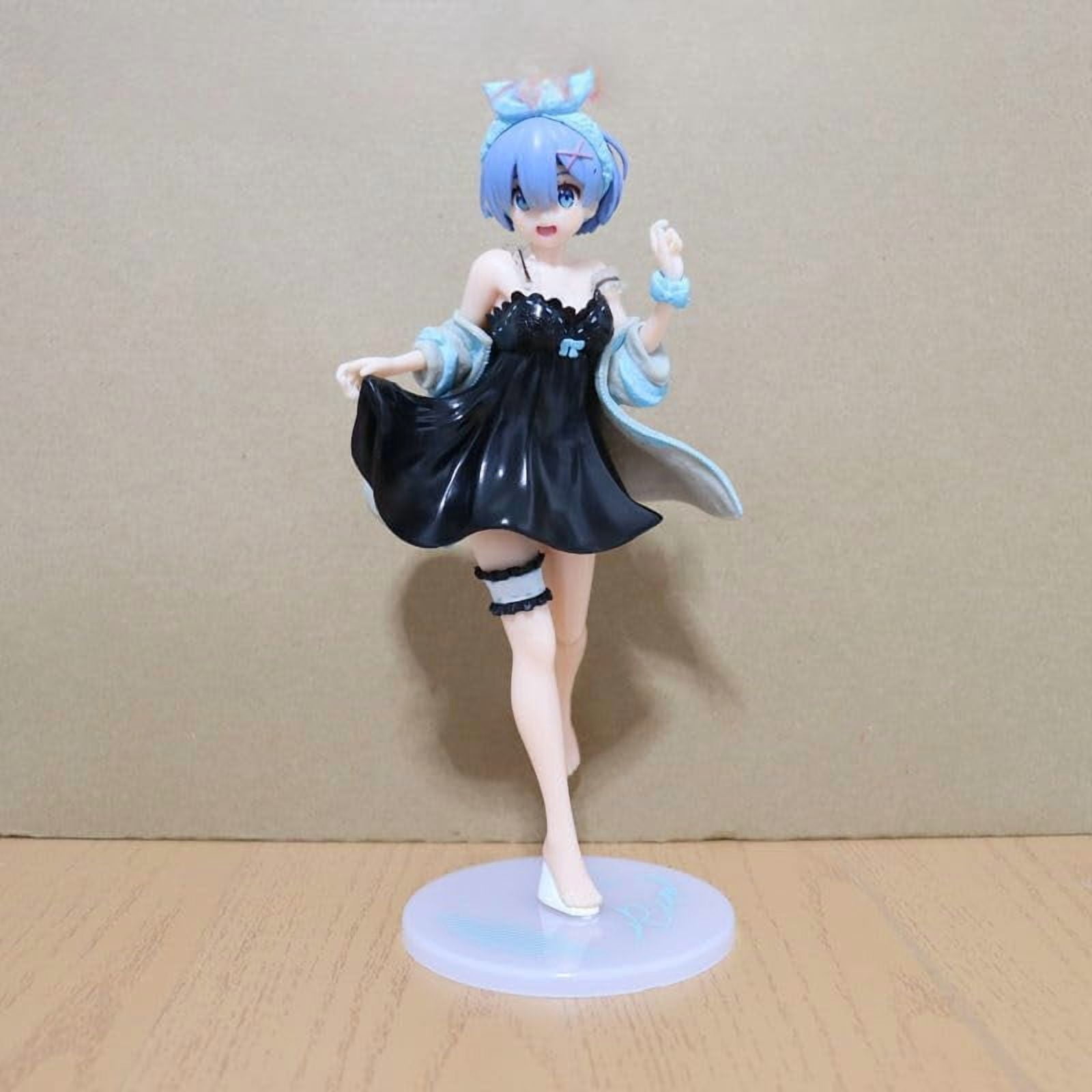 Newly Rem Figure Standing Black Nightdress Rem Action Figures 18cm/7.1inch PVC Characters Handicrafts Souvenirs for Anime Fans Gifts