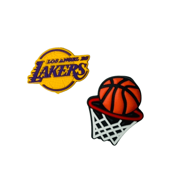 Basketball Lakers Net Cartoon Los Angeles Sports Fan Decorative Charms for Clogs, Bracelets, Purses, DIY Crafts