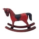 thumbnail image 5 of Figura de caballo mecedor de madera, adorno de escritorio, estatua decorativa de madera rústica para Rojo, 5 of 9