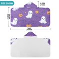 thumbnail image 4 of Yayeee Kids Hooded Towels Toddler Soft Absorbent Beach Bathing Wrap 50" x 23.5", Halloween Purple Ghosts, 4 of 5