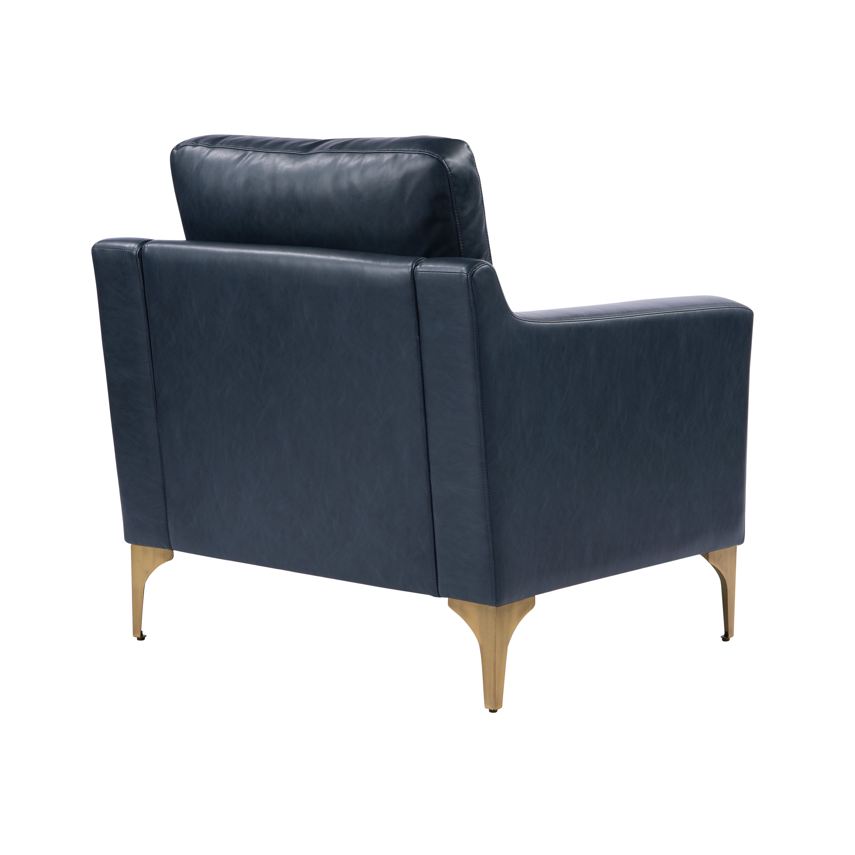 Serta Hemsworth Mid-Century Modern Armchair, Navy Blue Faux