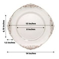 thumbnail image 3 of Efavormart 6 Pack Clear Rose Gold 13" Round Baroque Charger Plates Leaf Embossed Rim for Tabletop Decor Catering Event Decoration, 3 of 11