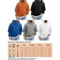thumbnail image 2 of Frontwalk Men Hooded Sweatshirt Drawstring Pullover Solid Color Hoodies Men's Knitted Tops Long Sleeve Hoodie Sweatshirts Black L, 2 of 2