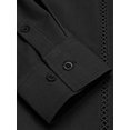 thumbnail image 4 of UKAP Mens Shirts Lapel Neck Blouse Button Down Tops Regular Fit Work Tunic Shirt Black 3XL, 4 of 8