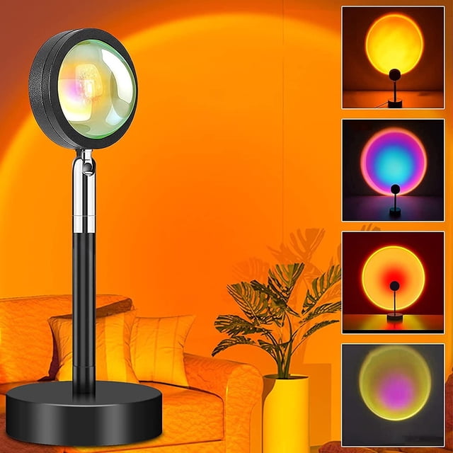 Lámpara Proyector de Luz Arcoíris de Rotación 360 Grados para Decoración del Hogar