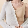 thumbnail image 6 of Zpanxa Wireless Bras for Women Seamless Push-up Wide Straps Lace Trim Everyday Bra Khaki 40BC, 6 of 9