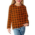 thumbnail image 5 of Liyamei Girls Long Sleeve Plaid Shirt Top Basic Casual Crewneck Blouse For Autumn Winter Season Comfortable Daily Wear Girls Tops Size 4-5 Years, 5 of 5