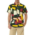 thumbnail image 1 of Unique Bargains Men's Summer Shirts Short Sleeve Irregular Geometric Button Down Shirt, 1 of 5