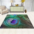 thumbnail image 3 of FREEAM Peacock Feather Abstract Area Rug Mat for Living Dining Dorm Room Bedroom Home Decorative 5'3" x4', 3 of 6