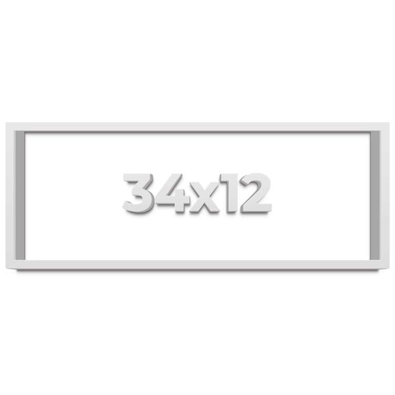 34x12 Shadow Box Frame White | 1 Inches Deep Real Wood Contemporary Shadowbox Display Frame | UV