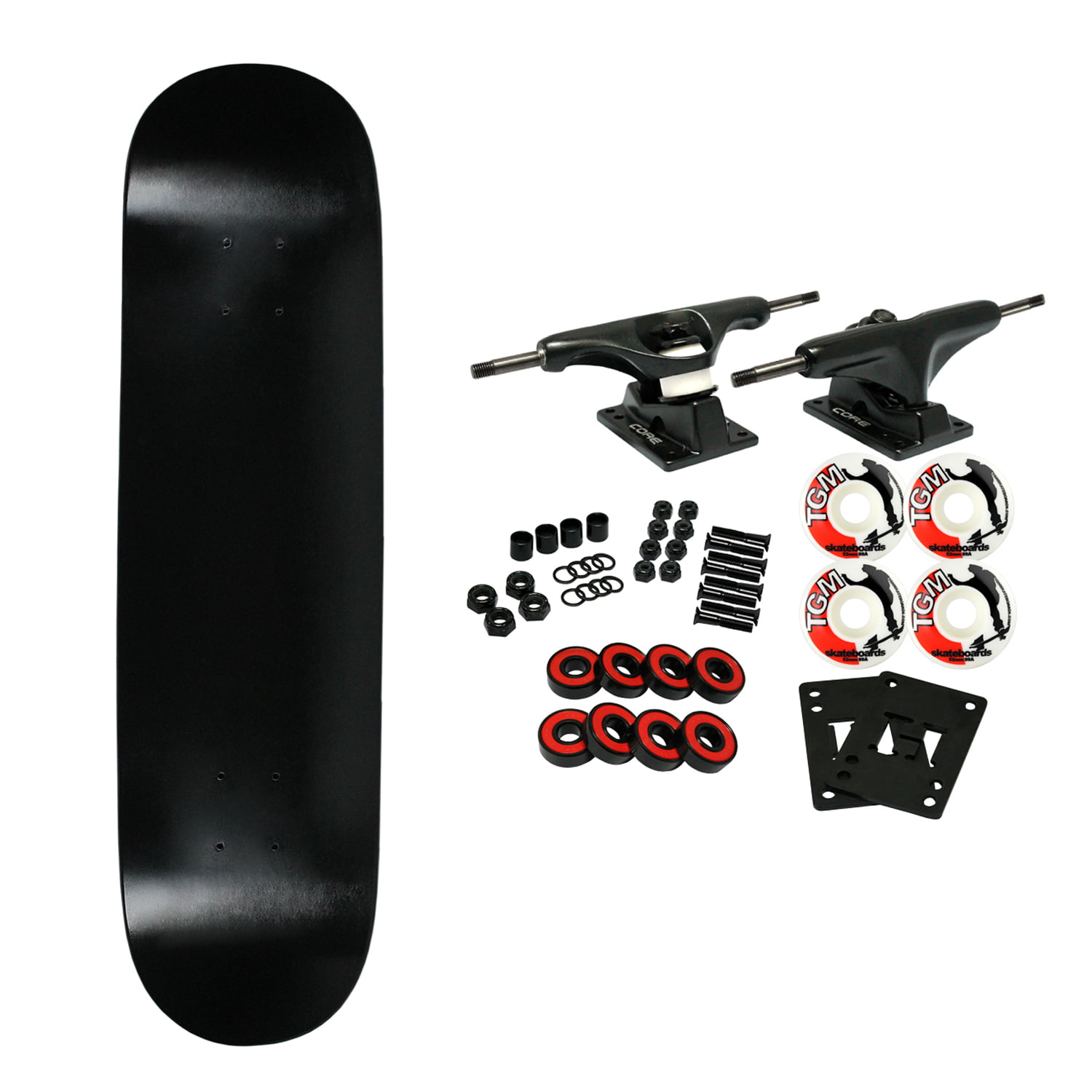 Moose Complete Skateboard Dip Black 8.0" With Black Trucks and White Wheels 
