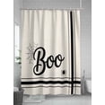 thumbnail image 5 of Fsddascl BOO Halloween Shower Curtain Set - Long 72" x 84" Washable Bathtub Curtain with 12 Hooks, Striped Horror Spi-der Web Beige Waterproof Fabric Stall Shower Curtains for Bathroom/Bathtub Décor, 5 of 6